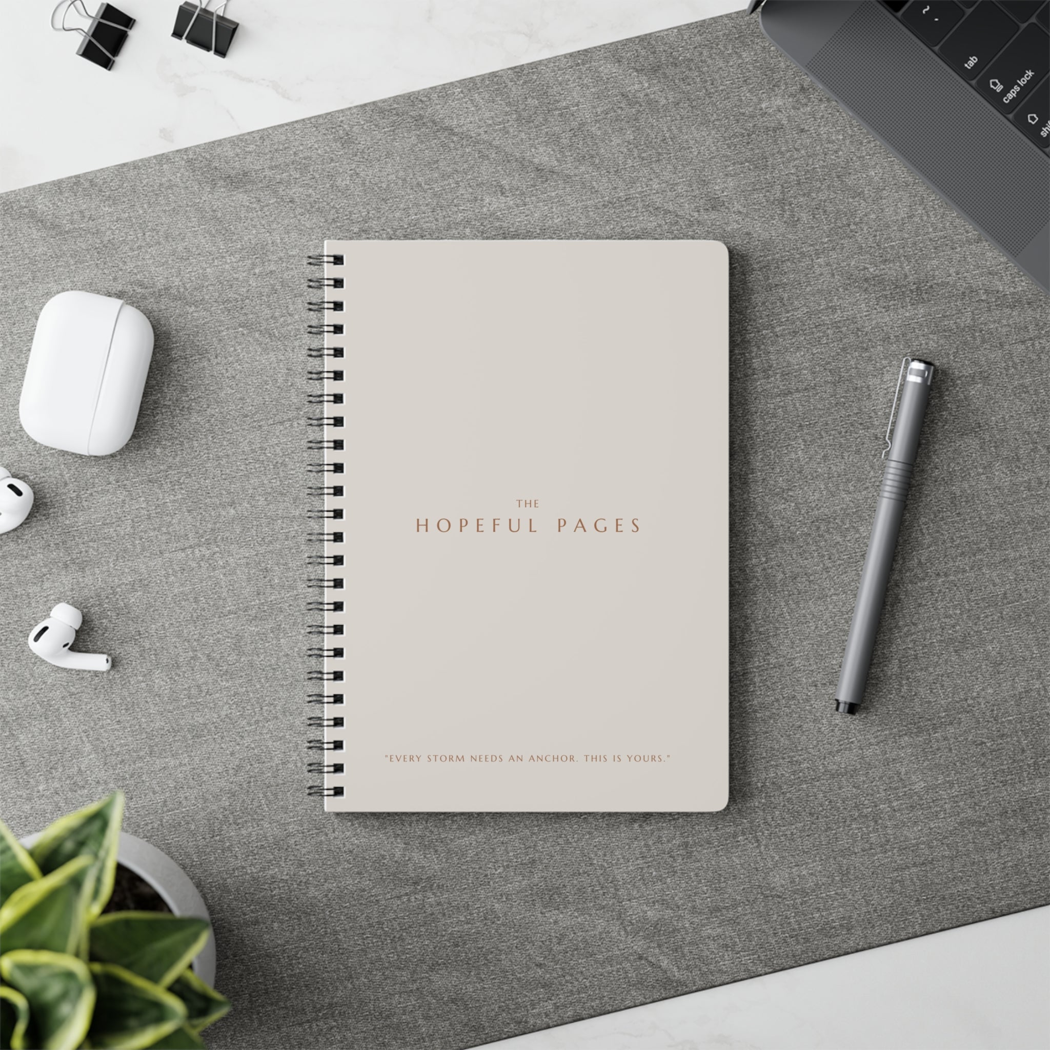 Hopeful Pages A5 Wirobound Notebook — Softcover Lined Journal for Gratitude & Daily Notes